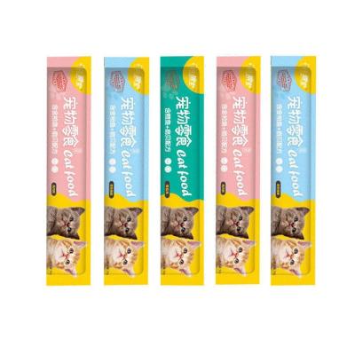 China Viable Wholesale Hot Creamy Wet Snacks Factory Sale Cat Wet Strips Viable Fattening Hair Gills Pet Special Treats for sale