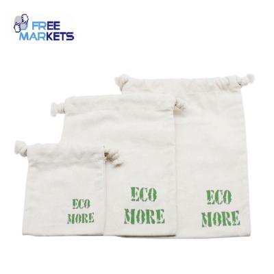 China Custom Eco Friendly Rope Handle Storage Drawstring Bag Products Recycled Sustainable Organic Fabric Cotton Bags for sale