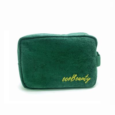 China Hot Sustainable Wholesale RPET Fashion Makeup Towel Bag Sponge Towel Pouch Cases Cosmetic Bags for sale