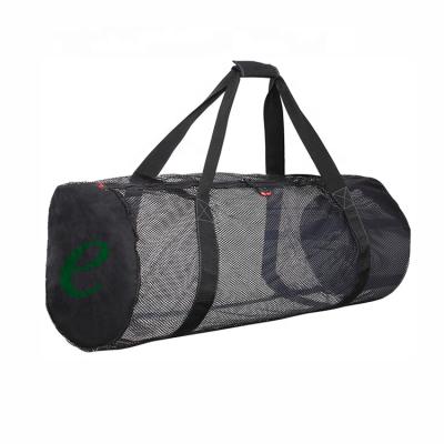 China New Custom Recycled SPORT Fiberglass Sports Duffel Bag Mesh Gym Bag for sale