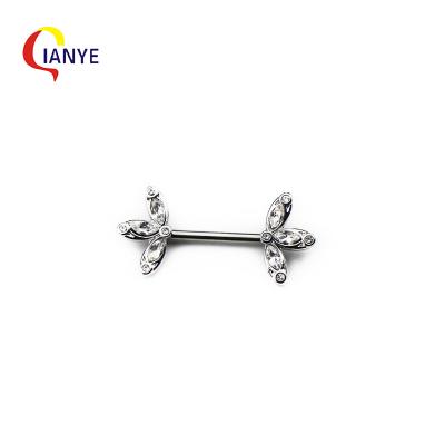 China CLASSIC Surgical Three Petals 316L Nipple Ring Septum Ring Surgical Steel Stud Body Piercing Jewelry For Women for sale