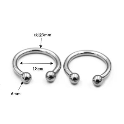 China Stainless Steel 8G 3mm Stainless Steel Horseshoes Sniff Circular Nose Ring Piercing Jewelry Barbell for sale