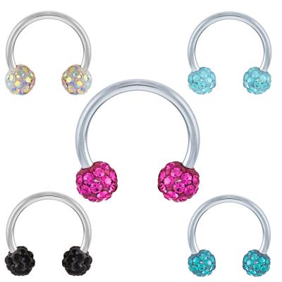 China Harmless Non-Toxic 16G Human Body Surgical Steel Ear Hook Piercing Circular Barbell Ear Piercing for sale