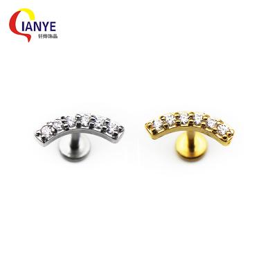 China FASHIONABLE 316 Stainless Steel Zircon Labret Lip Casting Manufacturer Direct Studs Ear Piercing Studs for sale