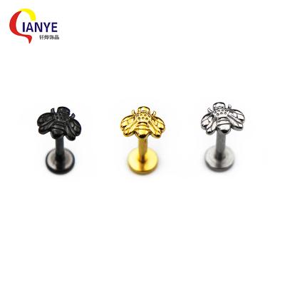 China Labret Piercing 316 Stainless Steel Body Jewelry Cute Littie Bee Cartilage Piercings for sale