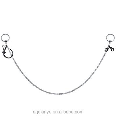 China Stainless Steel Stainless Steel Handcuffs Nipple Ring Piercing Nipple Chains Captive Bead Ring for sale