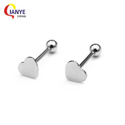 China TRENDY Heart Tongue Rings Stainless Steel Tongue Bars Tongue Piercing Direct Manufacturer for sale