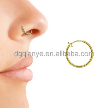 China Unique Non Piercing Stainless Steel Tribal Septum Gold Plated Nose Ring for sale