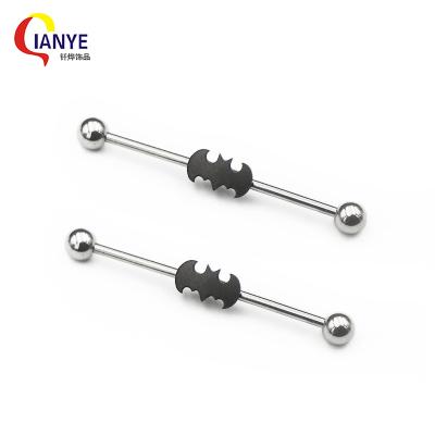 China Industrial Hiphop BugBat Stainless Steel Barbell Jewelry Ear Puncture for sale