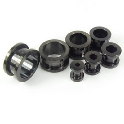 China Fashion and Cultural Black Body Jewelry Flesh Socket Ear Screw Acrylic Ear Tunnel for sale