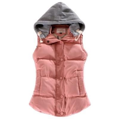 China Lulu Autumn Anti-UV And Korean Edition Of The New Winter Women's Sports Slim Color Women's Candy Cotton Vest Hooded Vest Jacket for sale