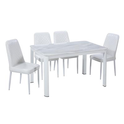 China (Size)Adjustable Nordic Simple Home Furniture Kitchen Dining Table Set Marble for sale