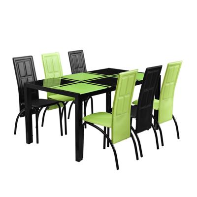 China Adjustable (Height) Low Price Modern Glass Eating Table Dining Table Set for sale