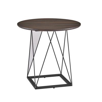 China Adjustable (Height) Storage Metal Basket Convertible Round Wood Veneer Side Top Floating Table for sale