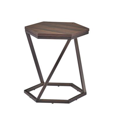 China Wood End Snack Adjustable (Height) Finish and Metal Frame Side Tables Silver for sale