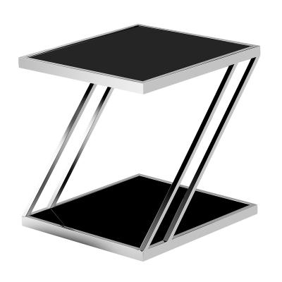 China (Size) Roti Chrome Adjustable End Table with Glass Top Coffee and End Tables for sale