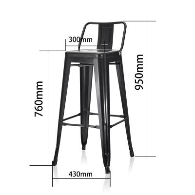 China (Size)Adjustable Commercial Furniture Metal Backed Table Bar Chair for sale