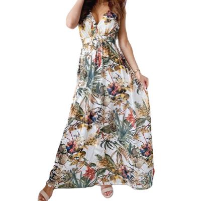 China Anti-Wrinkle Event Awards Women's Summer Fashion Casual Sleeveless Plus Size Dress Women Print Lace Up Dress for sale