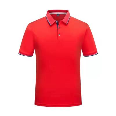 China 2022 New Product Promotion Men Anti-wrinkle Polo Shirt Casual Splice Color Shorts Sleeve 100% Polyester Fiber Polo Shirt for sale