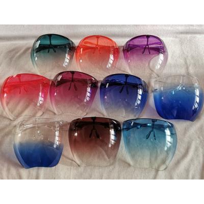 China Fce Shield Plastic Acrylic Clear Protective Face Shield Fog Clear Full Color Tinted Sun Glasses Face Shields Anti Fog Lenses for sale