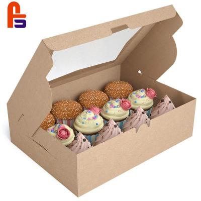 China Food Grade Recyclable Collapsible Paper Cake Packing Box, Birthday Cake Box With Clear Window for sale