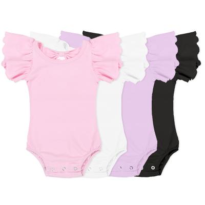 China Hot Selling Spandex/Cotton Baby Romper 0-3 Months Baby Clothes Summer Cotton Solid Baby Romper for sale