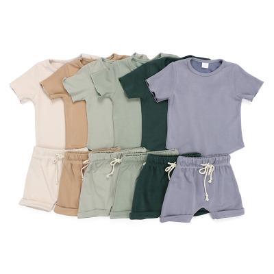 China Wholesale Summer Anti-wrinkle T-shirt and Newborn Baby Boy Clothing Set Infants Boy Pants Two-Piece Set for sale