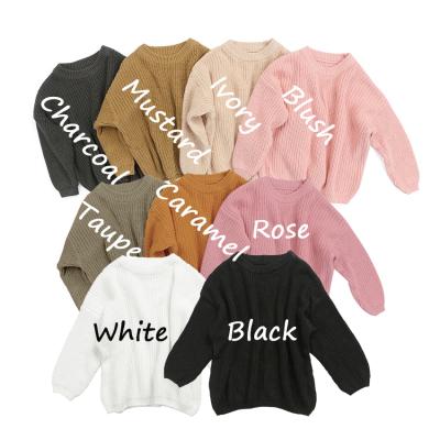 China Hot Sale Spring Autumn Solid Anti-pilling Girls' Custom Knit Long Sleeve Baby Kids Warm Sweaters for sale