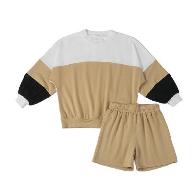 China 2022 Casual Stylish Patchwork Design Spring Color Long Sleeve Cotton Baby Boy Clothing Set for sale