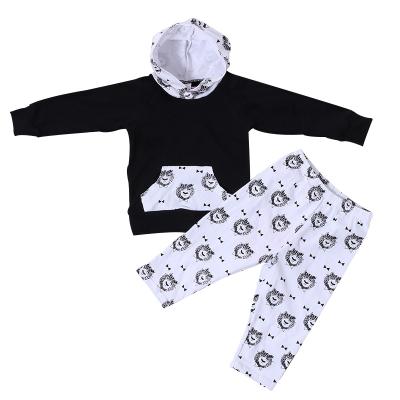 China Soft Spring Autumn Winter Baby Boy Casual Hooded Set Boys Long Sleeve Equipment Sets for sale