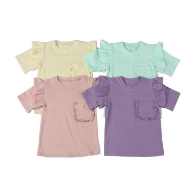 China Fashionable Boutique Cotton Clothes Toddler Babies Tops And T-Shirt Anti Shrink for sale