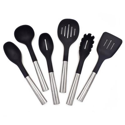 China High Quality Viable Hot Selling 6 PCS Kitchen Silicone Cookware Set With Stainless Steel Handle for sale