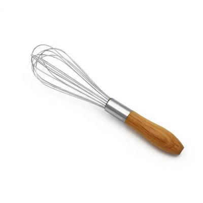 China High Quality Viable Non-Stick Mini Manual Stainless Steel Egg Beater Or Beater In The Kitchen With Wooden Handle for sale