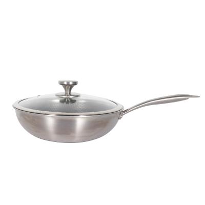 China Sustainable Manufacturers Selling High Quality New Design Stainless Steel 3 Triple Wok With Lid for sale