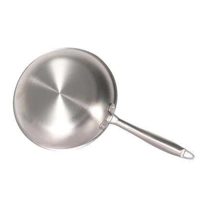 China Sustainable New Handle Pan With Glass Lid Frying Production Stainless Steel Nonstick Pan for sale