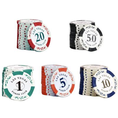 China 2019 40MM Clay 14G Poker Chips With Las Vegas Stickers for sale