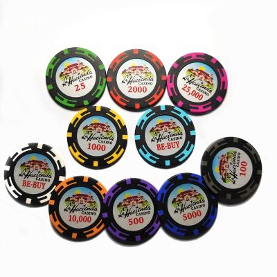 China Real 14G Clay CLAY POKER CHIPS with your denominations and logo inside for sale