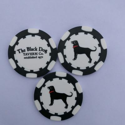 China PS or ABS custom logo silk screen printing 40mm diameter with your golf poker chip ball marker logo in the middle for sale