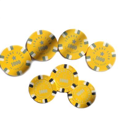 China ABS 12G 43MM OUTDOOR Ceramic PS or TEXTURE Poker Chips Custom Your Values ​​and Chips Color for sale