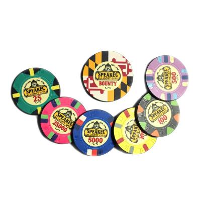 China PS Or ABS Ceramic Custom 43MM Poker Chips Coupous Tips For Snack Bar for sale