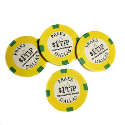 China Chenglin Ceramic Casino Custom TIP CHIPS With Your Logo Or Texts for sale