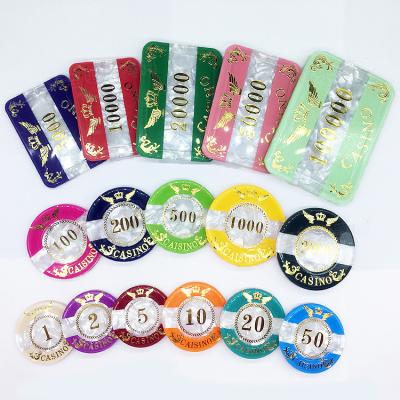 China Wholesale Acrylic PS or ABS Poker Chip with Different Denominations for sale