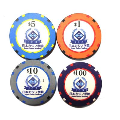 China CUSTOM CERAMIC POKER CHIP 39mm PS surface or 9.5G ABS texture FOR YOU for sale