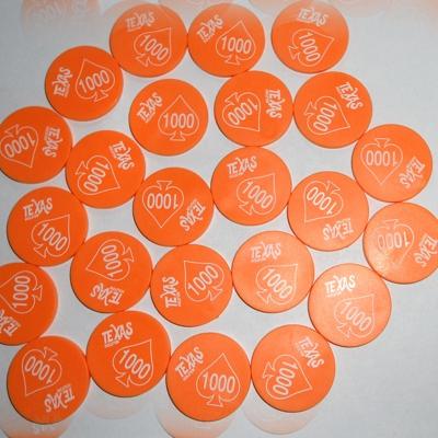 China PS Or ABS One Tone 23MM Plastic Tokens With Printed Logo for sale