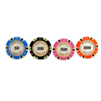 China Clay 3 Tone Poker Chips Casino Chips Custom Printing Clay Plastic Poker Chip for sale