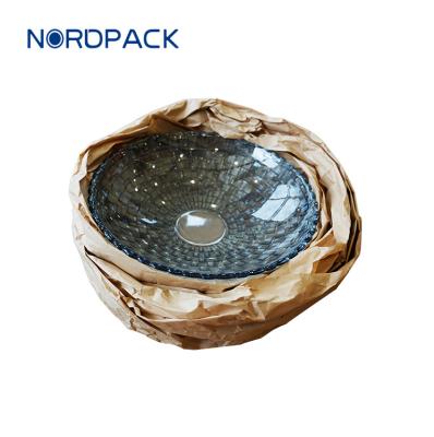 China Wood Kraft Roll Paper Zero Fill For Cushion Packaging Eco Friendly Recyclable Kraft Paper Roll for sale