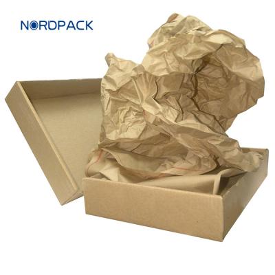 China Hot Selling Wood Recyclable Hole Kraft Paper Packaging With Box Cushion Paper Roll Brown Kraft Paper for sale