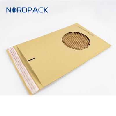 China 100%Recyclable Eco Friendly Custom Padded Messenger Bag Delivery Honeycomb Kraft Paper Mailer for sale