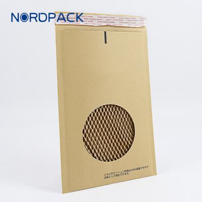 China 100%Recyclable Customized Available Biodegradable Self Adhesive Honeycomb Logo Kraft Paper Mailer Mailing Bags for sale