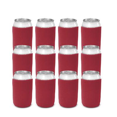 China Insulated Beer Can Coolers Sleeves, Soft Insulated Reusable Drinks Caddies for Water Bottles or Soda, Customizable DIY Collapsible White for sale